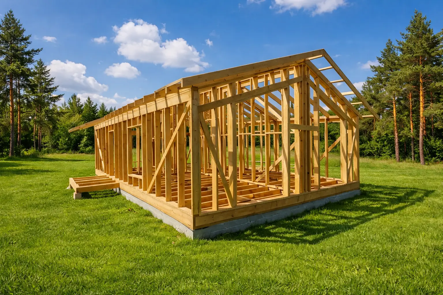 Силовой каркас домокомплекта на участке в Сыктывкаре