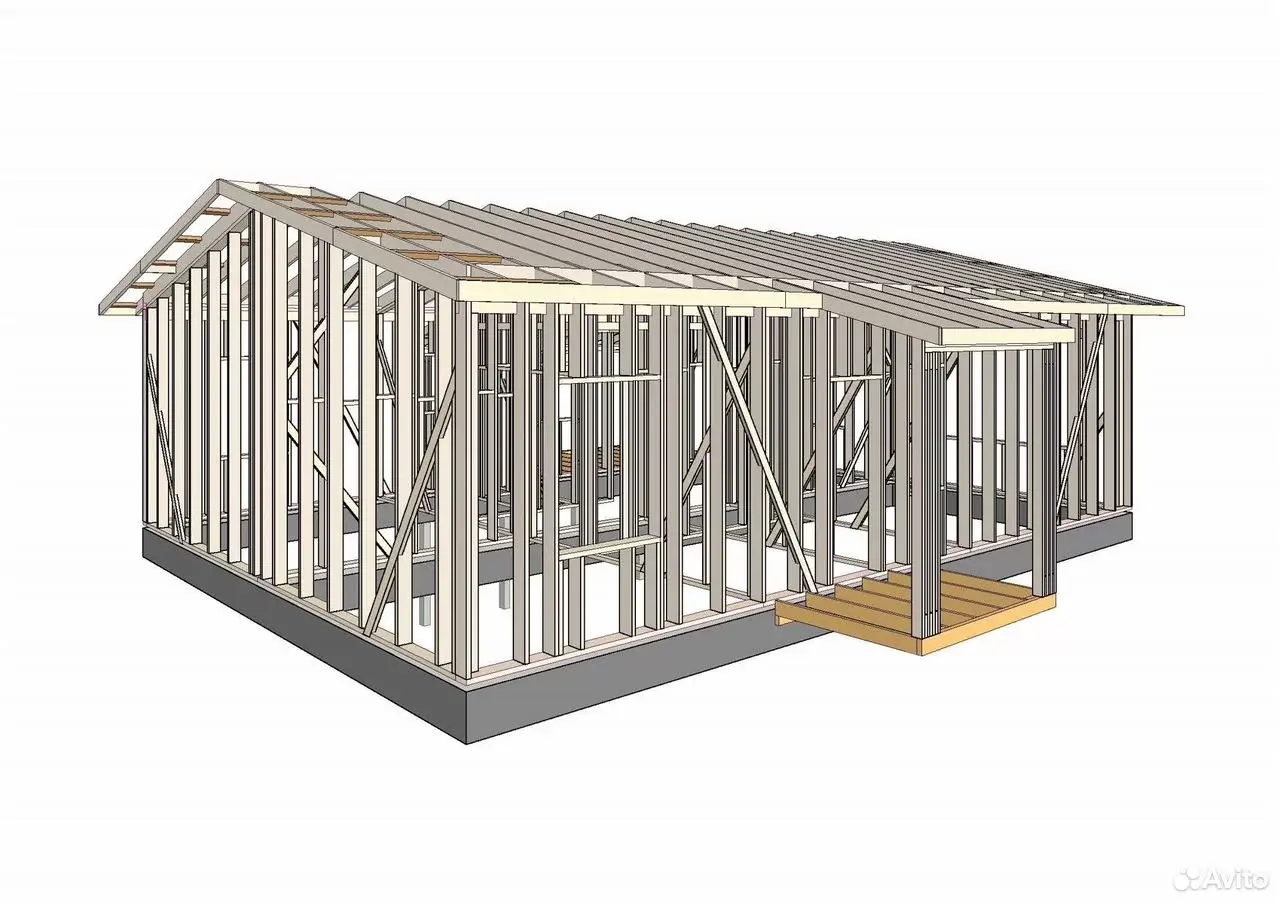 Схема силового каркаса домокомплекта — вид сбоку, Сыктывкар